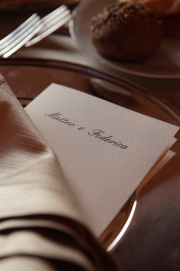 Menu degli sposi al ricevimento