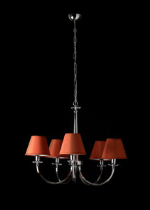 Lampadario 5 luci cromato Fustilamp
