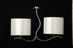 Lampadario cromato paralumi madreperla azienda Fustilamp Poggibonsi